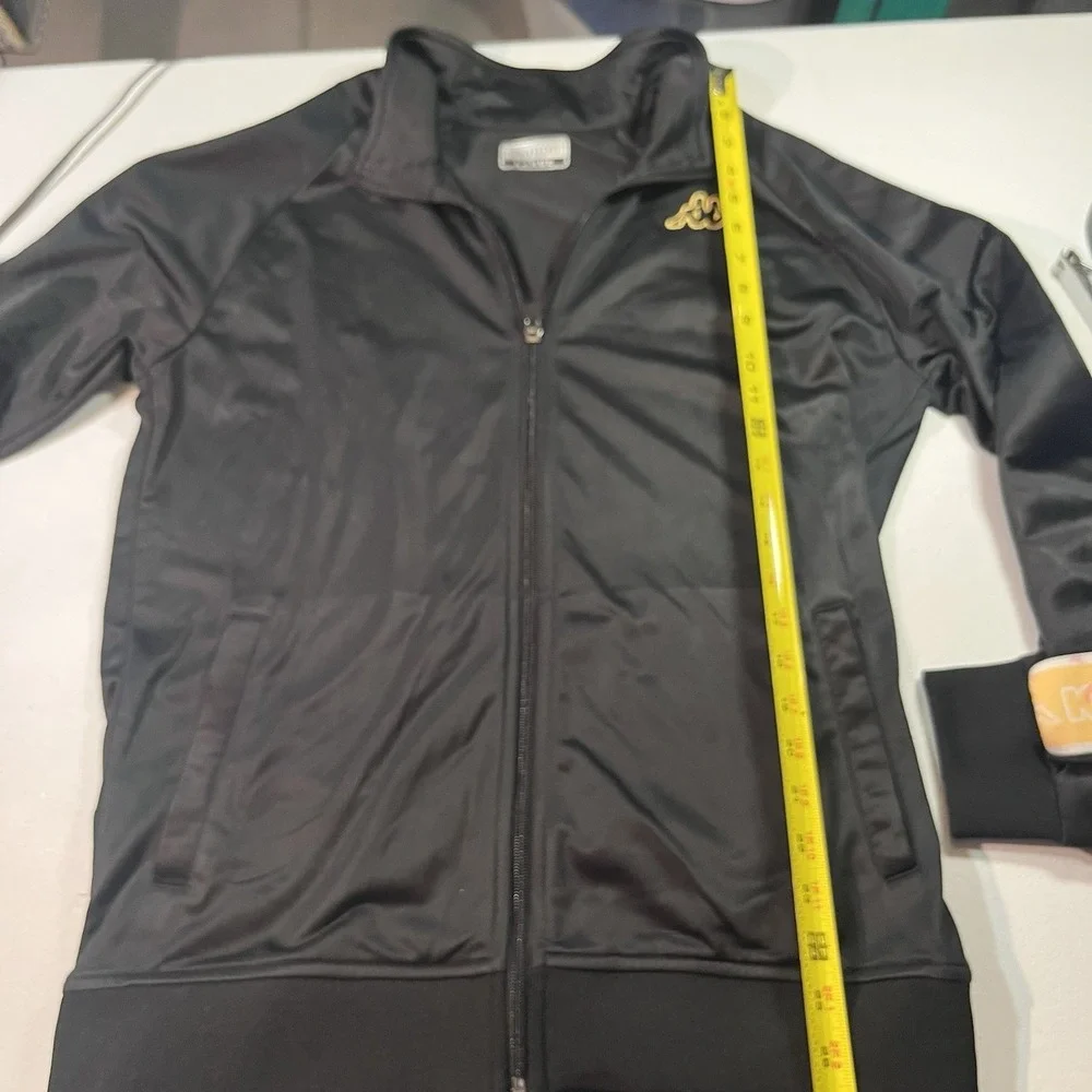 Kappa Track Jacket Mens Large Black‎ Gold Full Zip Soccer Italian Y2K Logo Read